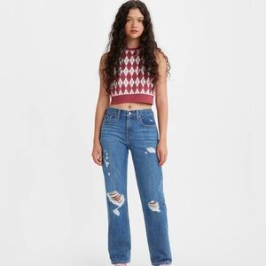 Levi's Blue Straight Leg Jeans for Women